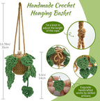 Crochet Car Air Freshener, 15ml Empty Refillable Oil Diffuser Bottle with Hanging Crochet Plant for Car Rearview Mirror Decor, Handmade Home&Office Decor