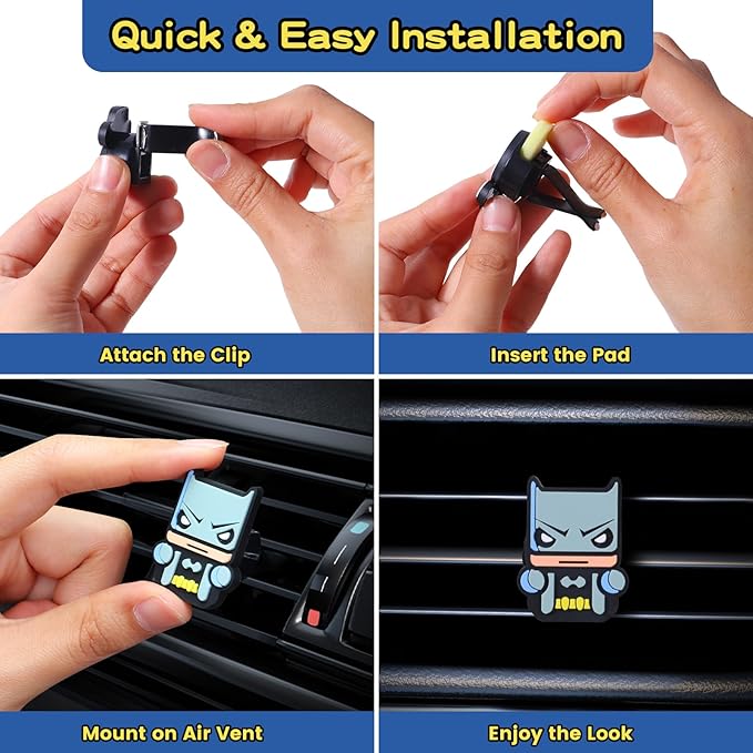 Air Vent Decoration - Cute Super Hero Decorative Vent Clip for Cars, Bedroom or Office [Batman]