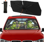 Socira Funny Pickle Car Windshield Sun Shade Umbrella Pickle Gifts Foldable Sunshade for Front Window Auto Windshield Sunshade Covers Car Accessories Protect from Sun Rays Heat 57'' X 30''