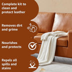 Leather Cleaner and Conditioner Kit | Leather Cleaner for Car Seats,Sofas,Furniture,Shoes,Boots,Bags | pH-Balanced,Restores,Protects | 2 x 16 oz Bottles