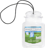 Yankee Candle Car Air Fresheners, Hanging Car Jar Ultimate, Neutralizes Odors Up To 30 Days, Clean Cotton, 0.96 OZ (Pack of 1)