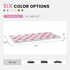Backseat Dog Bed Mat, Non-Slip Dog Bed for Car Back Seat, Soft & Cozy Dogs Blanket, Washable Travel Pet Mat Seat Protector for Cars, SUVs, Trucks (Pink/White, 51.1" L x 23.6" W x 1.5" Th)