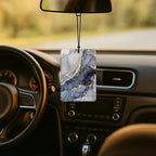Abstract Blue and Gold Marble Car Air Freshener 4 Pcs, Contemporary Marble Texture Air Freshener Hanging for Cars Books Closet Drawer, Modern Blue Car Accessories for Women Men