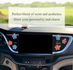 Flower Car Accessories,6pcs Daisy Car Air Freshener Vent Clips,3.3cm/3cm Blue Orange Flowers Decor,Refillable Diffusers for Women