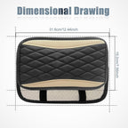 Car Center Console Cover, Universal Leather Waterproof Armrest Seat Box Cover Protector, Comfortable Car Decor Accessories Fit for Most Cars, Vehicles, SUVs-khaki