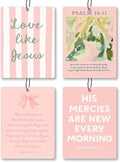 Girly Pink Christian Bible Car Air Freshener 4 Pcs - Coquette Bow Christian Love Like Jesua Air Freshener Hanging Decor for Cars Closet Drawer Books, Girly Car Accessories Mirror Decor for Women