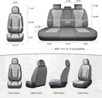 Coverado Car Seat Covers Front, Seat Covers for Cars, Waterproof 2-Pack Car Seat Cushion, Leather Carseat Seat Protectors, Universal Seat Covers Fit for Most Sedans SUV Pick-up Trucks(Gray&Light Gray)