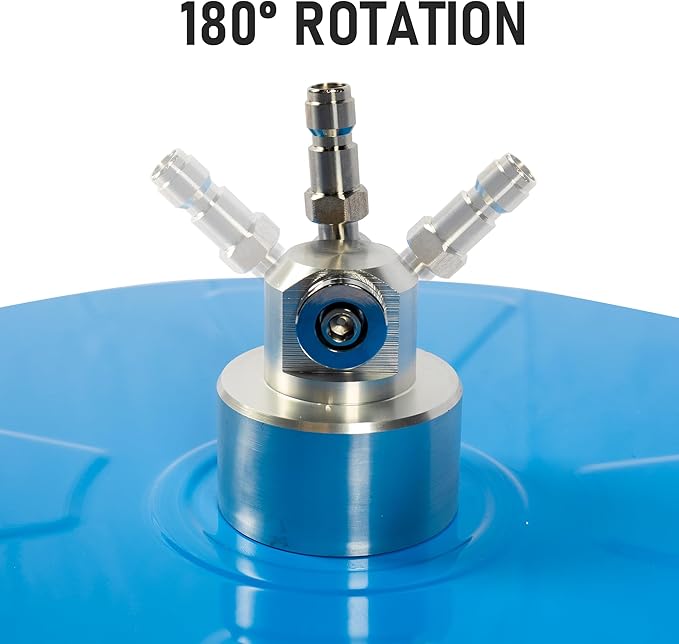 14" Pressure Washer Surface Cleaner with 4 Wheels, Coated Blue Stainless Steel Power Washer Surface Cleaner for Driveway Sidewalk Patio, 1/4" Quick Connector, 2 Extension Wand, 4000 PSI