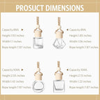 BOTO 100 Pcs Oil Air Freshener Diffuser with Wooden Cap Empty Essential Diffuser Aromatherapy Car Fresheners Clear Car Fragrance Holder Pendant Aesthetic Decor Hanging Perfume Bottle (Various Style)