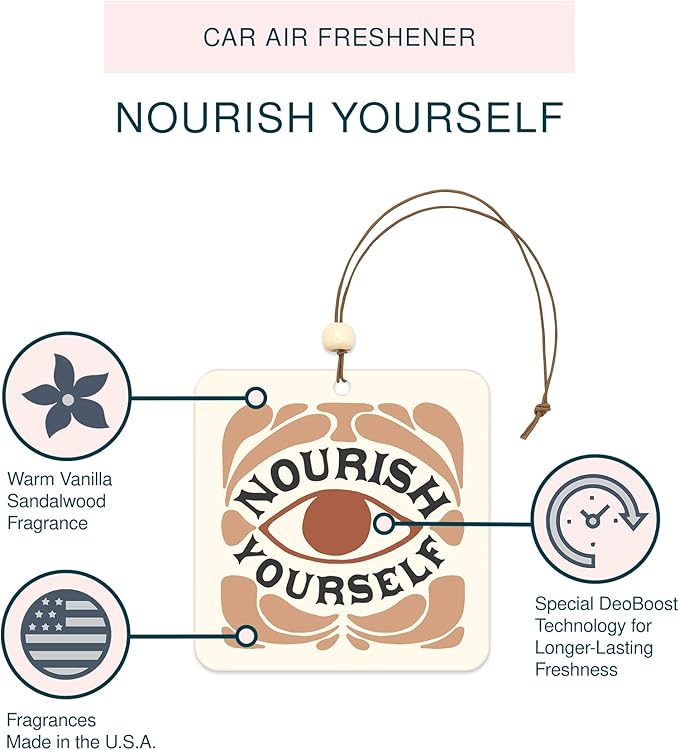 Studio Oh! Scented Hanging Car Air Fresheners - Pack of 2 - Natural & Exclusive Fragrance with DeoBoost Technology - Unique Design with Decorative Bead - Nourish Yourself