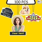 100PCS Bulk Custom Logo Air Freshener for Car cut out.Personalized Double Sided Photo Car Air Fresheners.Personalizado Logo Car Air Freshener With Picture Text (100PCS)