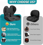 Ergonomic Seat Cushion,Office Chair Cushion with Lumbar Support Pillow,Car Orthopedic Seat Cushions,Designed for Sciatica,Tailbone,Back Pain Relief,for Office,Car,Truck,Home,Desk Chair