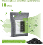 CLEVAST 14 Pack Activated Bamboo Charcoal Air Purifying Bags(2x200g, 12x50g), Natural Fresh Odor Absorber, Deodorizer and Moisture Eliminator, Air Purifier Bags for Home