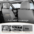 Coverado Car Seat Cover, Cover for Cars Front Seat, Premium Leather, Universal Fit Waterproof Seat Protectors, Car Seat Cushion Non-Slip for Most Cars-Gray