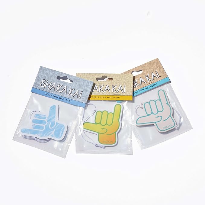Shaka Kai Fresh Air Freshener Surf Wax Scents Long Lasting Great Smell Car, Boat, Rv- 6 Pack Assorted
