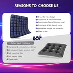 SUNFICON Air Seat Cushion Inflatable Seat Cushion Portable Car Seat Office Chair Wheelchair Pad Anti Bedsore Orthopedics Pain Pressure Relief Cushion Camping Seat Mat w Pump 18 ''x 16'' x1'' Blue