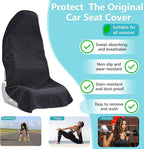Car Seat Covers Universal Car Protective Front Seat Covers Washable Non-Slip Seat Protectors for Gym Workouts,Waterproof and Sweatproof Towel Seat Covers for Cars,Trucks, Jeeps (2 Pack Black)