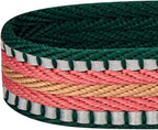 Blueberry Pet Dog Leash & Puppy Essentials: 3M Reflective Multi-Colored Stripe Adjustable Dog Seat Belt for Car, Safety Tether for Dogs, Dark Green/Pink, 1" Width, 16.5"-25.5" Length
