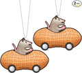 Archie McPhee Possum in a Peanut Air Freshener by Accoutrements Car Hanging Accessory - Pack of 2, Beige