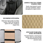 Car Center Console Cover, Upgraded Microfiber Car Armrest Cover Cushion, with 2 Storage Bags Scratch, Resistant Leather Cars Armrest Storage Box Universal Vehicles Accessories (Beige)