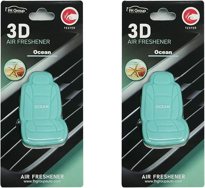 FH Group FH1017 Clip On 3D Air Freshener Ocean Scent (Light Blue) 2PK