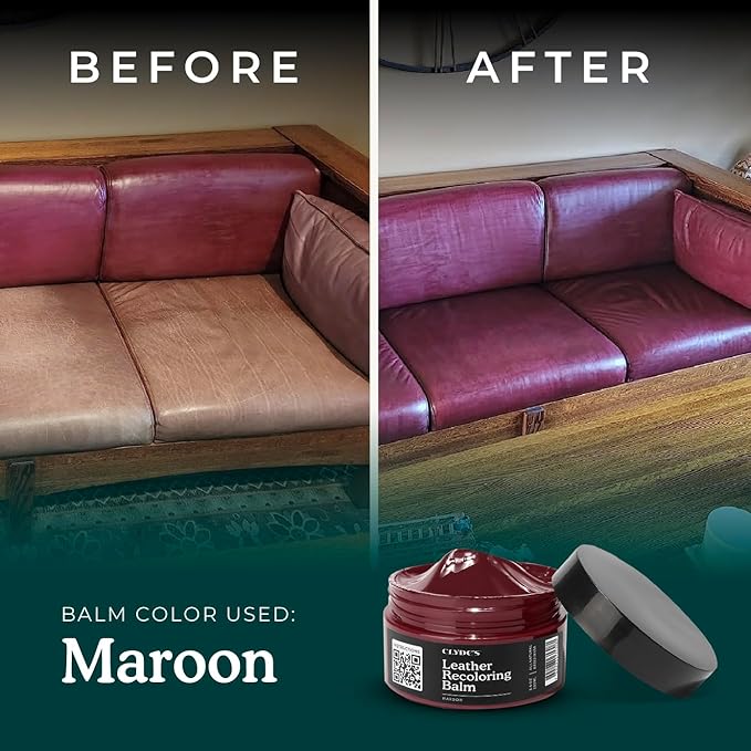 Clyde's™ Recoloring Balm | Non-Toxic Material Dye & Restorer for Furniture, Car Seats, & More | 23 Colors (Maroon, 50ML)