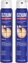 Ozium 3.5 Oz. Air Sanitizer & Odor Eliminator for Homes, Cars, Offices and More, Vanilla Scent, 2 Pack