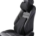 Lumbar Support and Car Neck Pillow for Office Chair and Car Seat ，Softness Memory Foam Erognomic Seat Cushion with Adjustable Strap，Comfortable Ergonomic Design (Black, Polyester)