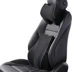 Lumbar Support and Car Neck Pillow for Office Chair and Car Seat ，Softness Memory Foam Erognomic Seat Cushion with Adjustable Strap，Comfortable Ergonomic Design (Black, Polyester)