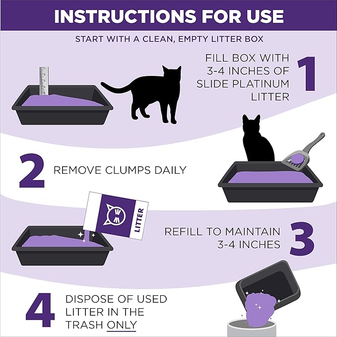 ARM & HAMMER Clump & Seal SLIDE Platinum Multi-Cat Clumping Cat Litter, 14-Day Odor Control, EZ Clean Technology, 37 lbs – No Scrubbing, Powerful Odor Eliminator