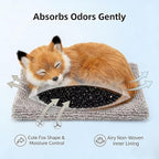 Sleeping Fox Bamboo Charcoal Bag - Realistic Plush Animal Odor Eliminator and Moisture Absorber for Car, Home, Closet - Soft Decorative Fox Figurine
