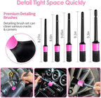 Viewsun Windshield Cleaner Tool, 17Pcs Pink Car Interior Cleaning Kit, Detailing Kit Cleaner, Detailing Brush, Cleaning Gel, Inside Cleaning Supplies Accessories for Women Girl Gift
