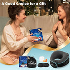 Travel Neck Pillow for Airplane -Memory Foam Travel Pillow for Long Flights/Car Sleep 360° Support Airplane Pillow, With Eye Mask & Earplugs, Portable Carry Bag | Airplane Accessories Washable Cover