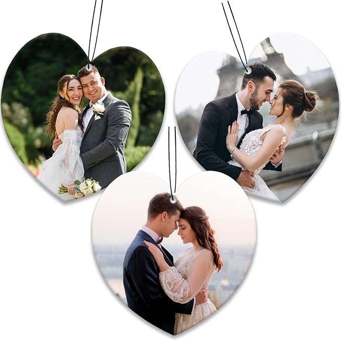 Custom Air Freshener for Car, Personalized Air Fresheners, Custom Double Sided photo Air Freshener, for Wardrobe,Bathroom and Hanging Ornaments (Heart)