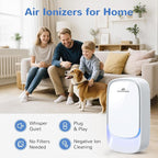 Air Ionizers, Plug in Negative Ion Air Purifier, Pet Odor Eliminator for Dogs/Cats, Ozone Free Quiet Air Freshener for Small Spaces/Cat Litter Room, Kitchen, Smoke Dust, Mini Air Cleaner