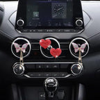 4 Pcs Pink Bling Butterfly and Heart Car Air Fresheners Vent Clips Diffuser Vent Clip Rhinestone Diamond Decoration Car Interior Decor Cute Accessories for Women, Automotive Air Fresheners (Red, 2)