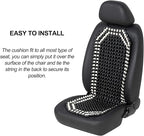 Road Comforts Wood Beaded Seat Cover Back Massage Cushion for Stress Free - Keeps Back from Getting Sweaty While Driving 1PC (Black)