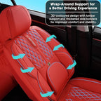 Red Car Seat Covers for Ford Bronco Sport 2021-2025 Car Seat Cover, PU Leather, 5 Seats Full Set, Anti-Slip, Waterproof, Protect and Upgrade Seats, Beautify The Interior of Old Cars
