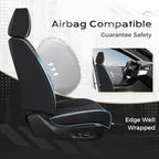 Coverado Car Seat Cover, Cover for Cars Full Seat, Premium Leather, Universal Fit Waterproof Seat Protectors, Car Seat Cushion Non-Slip for Most Cars-BlackGray