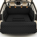 Waterproof SUV Cargo Liner for Dogs - Pu Leather Pet Car Seat Cover Protector with Bumper Flap, Non-Slip Backseat Mat for SUVs, Sedans, Vans Trunk | Easy Clean, Scratch Resistant (Black, Extra Large)