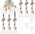 6 Pack Leak-Proof Hanging Car Diffuser - 8ml Refillable Empty Bottles with Wood Caps, 3 Funnels & 2 Droppers - Essential Oil Air Freshener for Car, Home or Office (6, Rose)