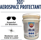 303 Products Aerospace Protectant Spray, UV Protection, Repels Dust, Dirt, & Staining, Matte Finish, Restores Like-New Appearance, Outdoor Cleaning Supplies 5 Gallons