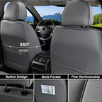 Coverado Car Seat Covers Front Seats, Luxury Nappa Leather Waterproof Seat Covers for Cars, Universal Front Seat Covers, Driver Seat Protector Automotive Interior Accessories Fit for Most Cars,(Gray)
