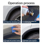 3Pcs Crystal Coating for Car, Plastic Parts Crystal Coating, Cristal para PláStico Del Carro for Car, Great Gloss Protection, Long Duration Refurbish Agent with Spong