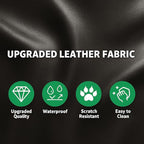 Large Dog Car Seat Extender, Adjustable Seatbelt Leash, PU Leather Hard Bottom Back Seat Protector, Waterproof Foldable Car Hammock for Medium Large Dogs for SUVs Trucks Cars