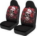 Halloween Skull Rose Car Seat Cover Easy to Install Car Front Seat Protector Breathable Front Seat Cover Anti Slip Universal for Cars Truck SUV Van