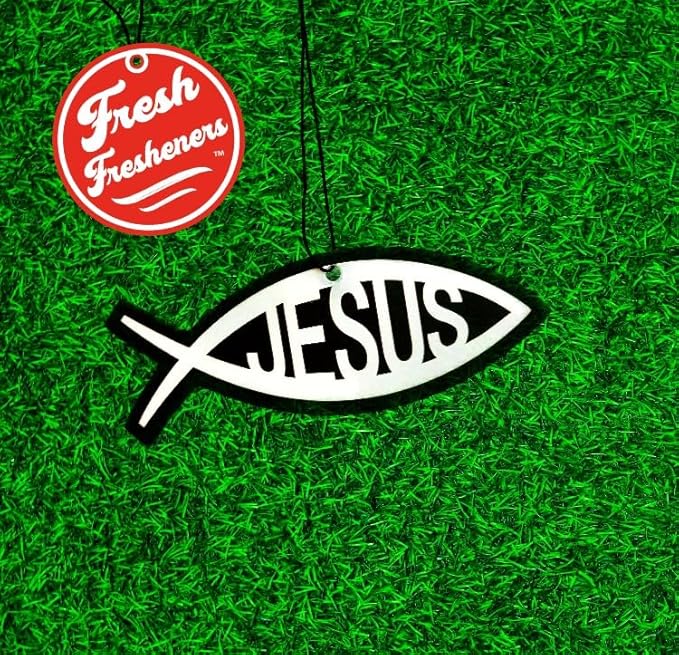 Fresh Fresheners Cute Funny and Aesthetic Car Air Fresheners 4-pack Scented With Premium Oils (Jesus Fish)