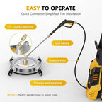 EVEAGE 14.5" Pressure Washer Surface Cleaner,Stainless Steel Pressure Washer Accessories 4 Weels & 1/4" Quick Connector,4000 PSI Power Washer for Driveway (Silver, 14.5inch)