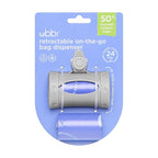 Ubbi Retractable On the Go Bag Dispenser for Travel, Diaper Bag Accessory Must Have for Newborn, Helpful Item, Baby Gift, Lavender Scented, Gray