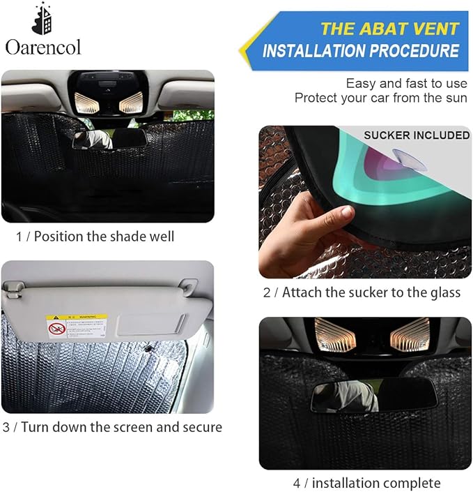 Fantasy Scary Laugh Cat Black Cheshire Halloween Car Windshield Sun Shade Foldable UV Ray Sun Visor Protector Sunshade to Keep Your Vehicle Cool (55" x 27.6")